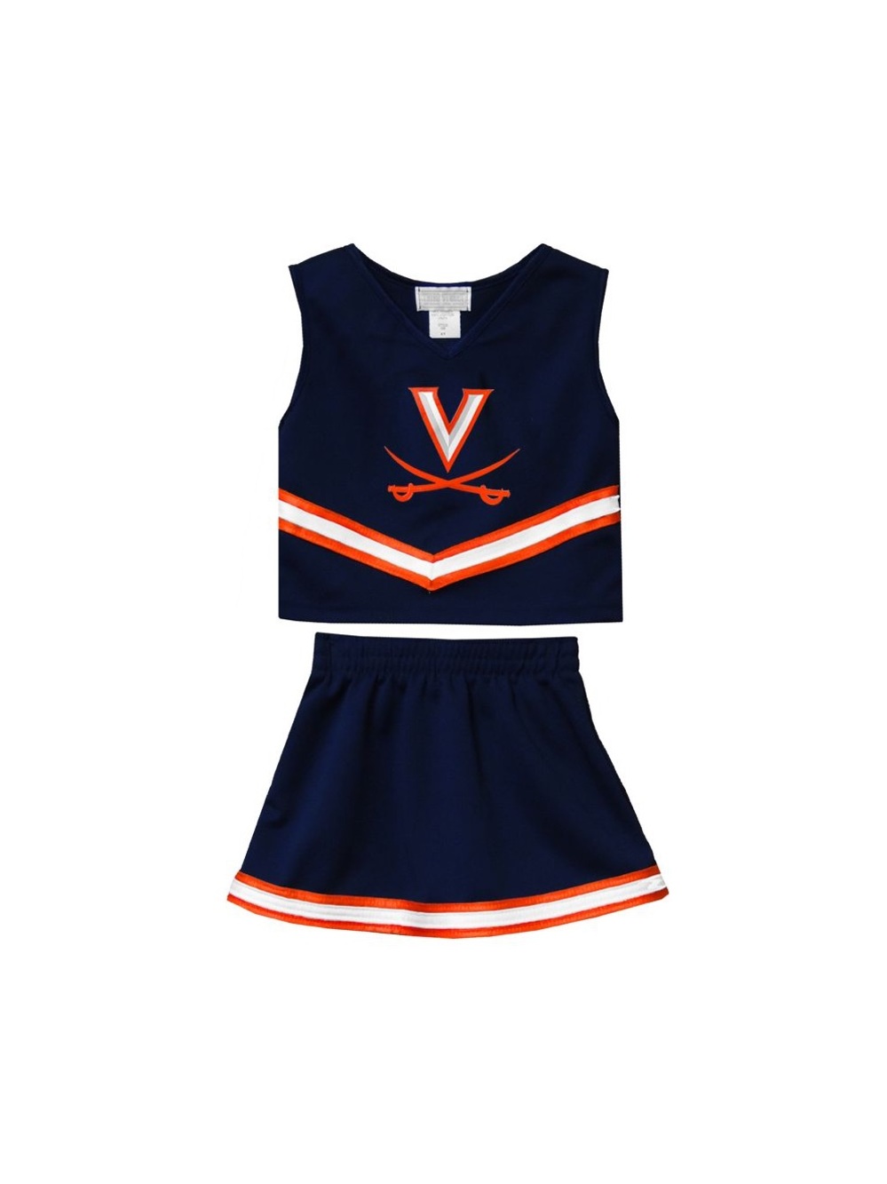 Navy and Orange 18m Cheerleading Set - Two-Piece. UVA UNIVERSITY OR VIRGINIA